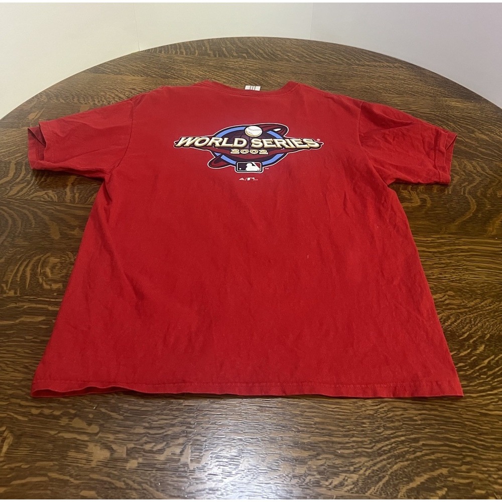 Vintage 2002 Anaheim Angels World Series Adidas Red T-Shirt Mens M MLB